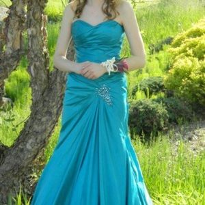 Teal, Mermaid Prom Dress